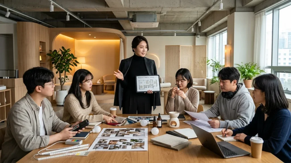 무드 큐레이터 여성 전문가 - 태블릿으로 디자인 기획 필코노미 직업