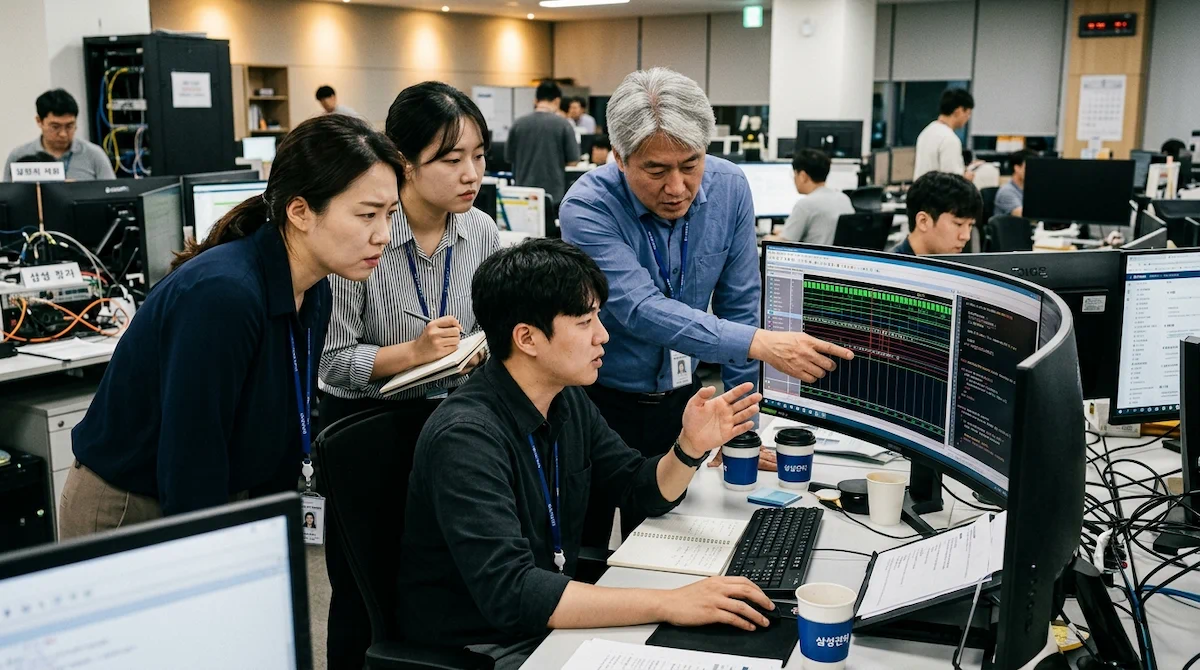 반도체 검증 엔지니어 팀 버그 파형 분석 미팅