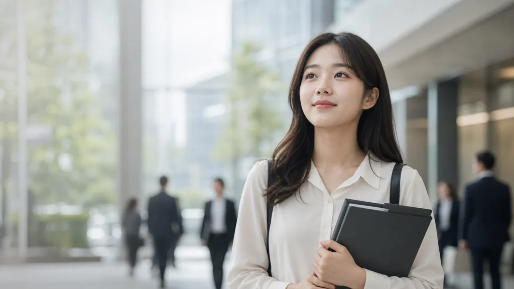 인턴 생활을 하기 위해 첫 출근을 하고 있는 호반장학재단 장학생