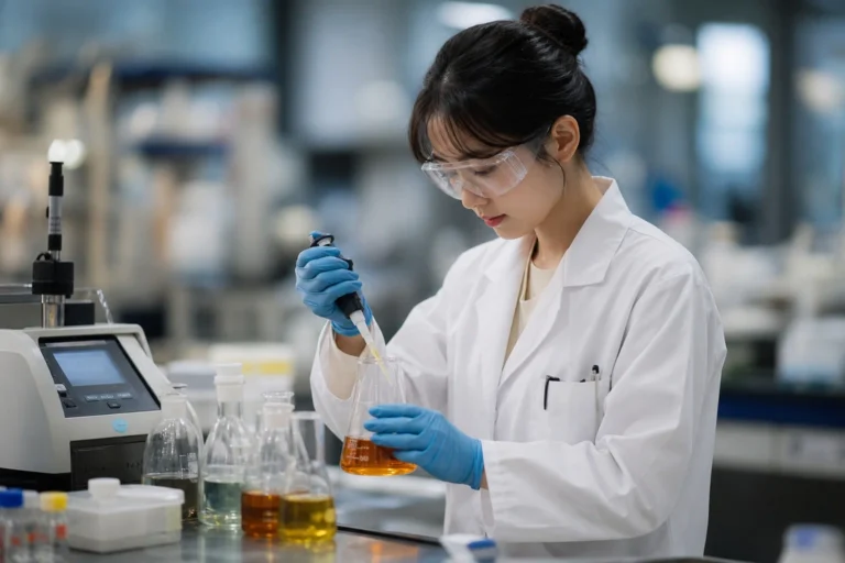 화학공학과 전공선택 가이드 대표 이미지 화학공학실험실의 여학생 모습