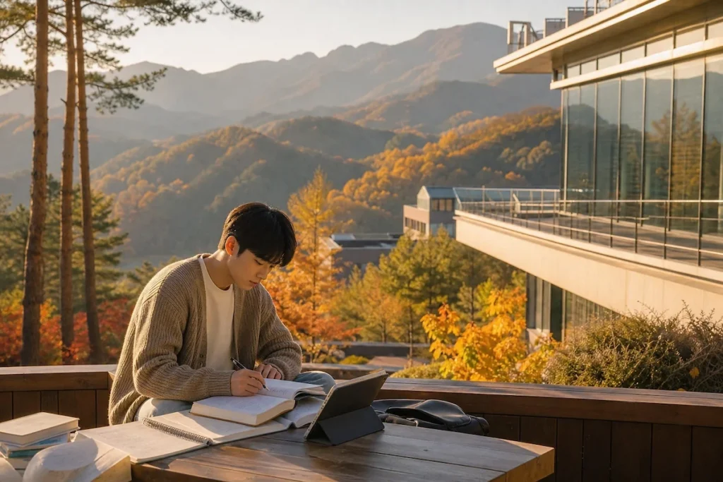 강원도의 아름다운 자연 속에서 꿈을 키우는 강원도 지역장학재단 장학생의 희망찬 모습