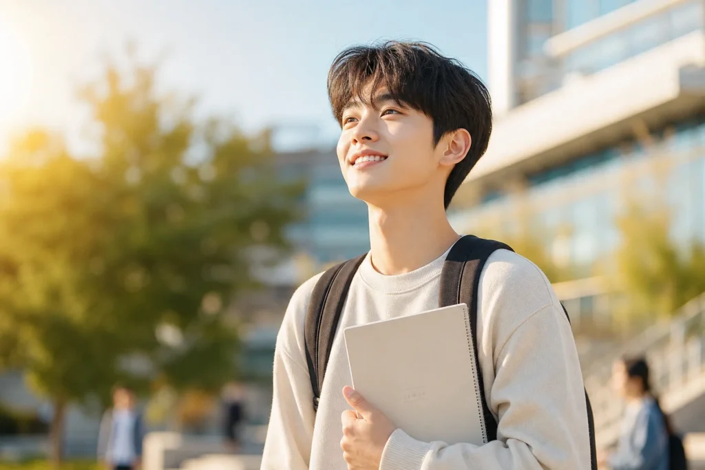 밝은 미래를 꿈꾸며 자신의 진로를 그려가는 학생 희망찬 내일을 향한 첫걸음.