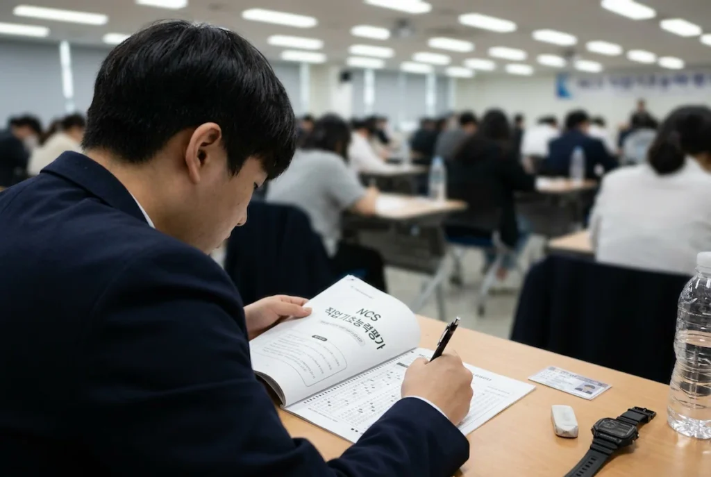 은행 취업을 위해 NCS 시험을 보는 응시자