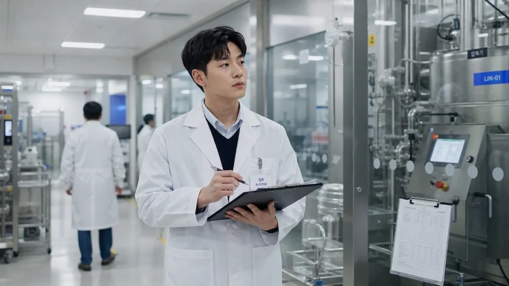 시설 감사를 하는 QA 감사관