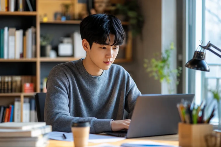 포트폴리오 관리를 하고 있는 대학생