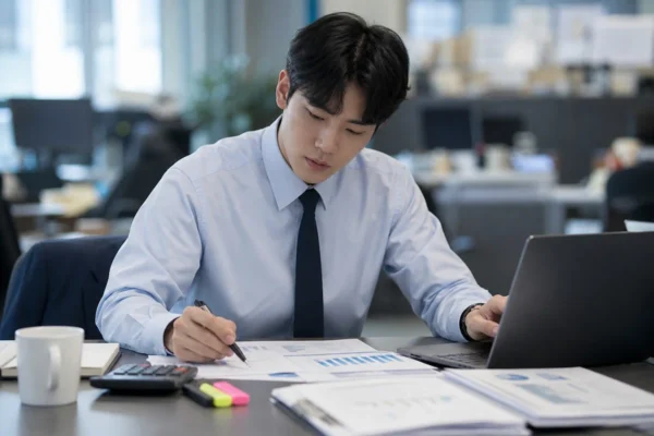 재무 보고서를 분석하는 은행 SQLD 자격 신입사원