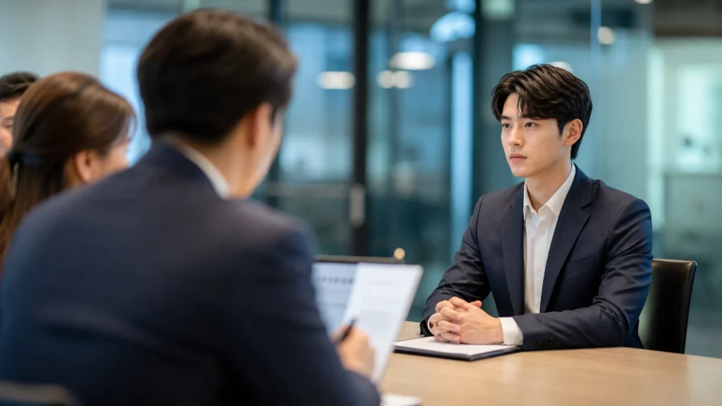인턴십 면접을 보는 지원자