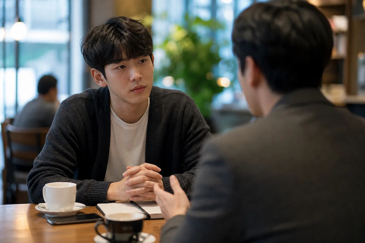 장학금 관련 정보를 멘토링 해주는 선배와 학생