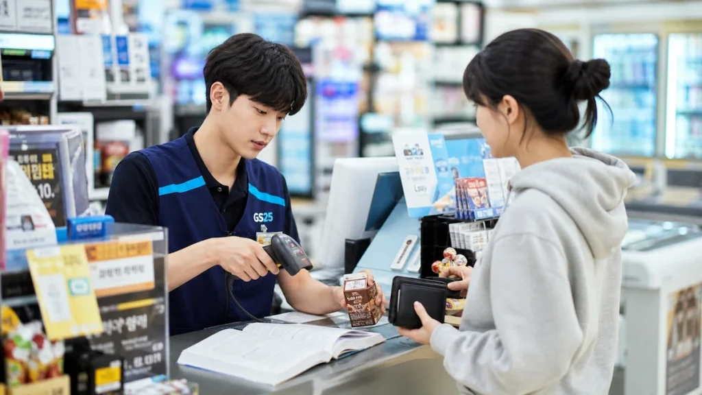학비 마련을 위해 아르바이트하며 공부하는 대학생