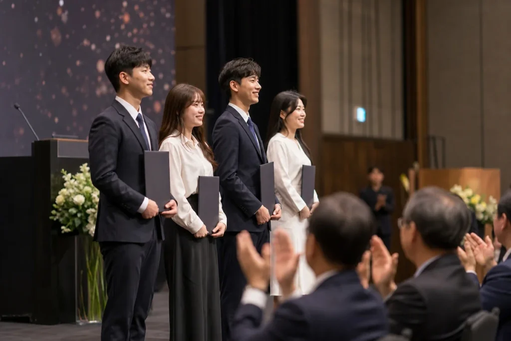 장학증서 수여식에 참석한 장학생들