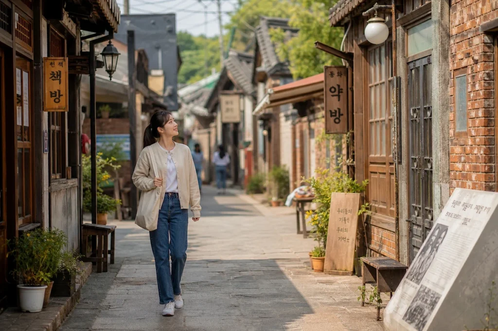 대구 근대골목을 걷는 대학생