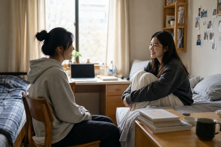 향토학사 방에서 편안하게 이야기 나누는 룸메이트