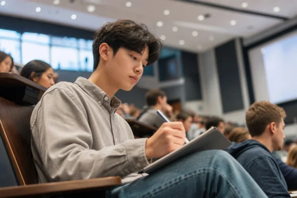 강의를 듣고 있는 해외 교환학생