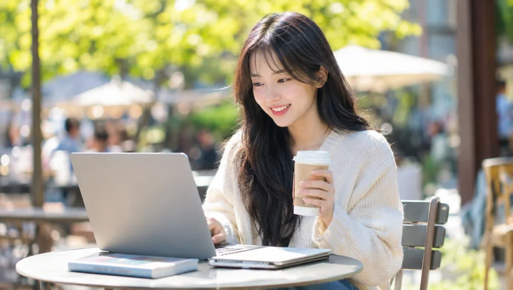 장학금 지원서를 작성하는 학생